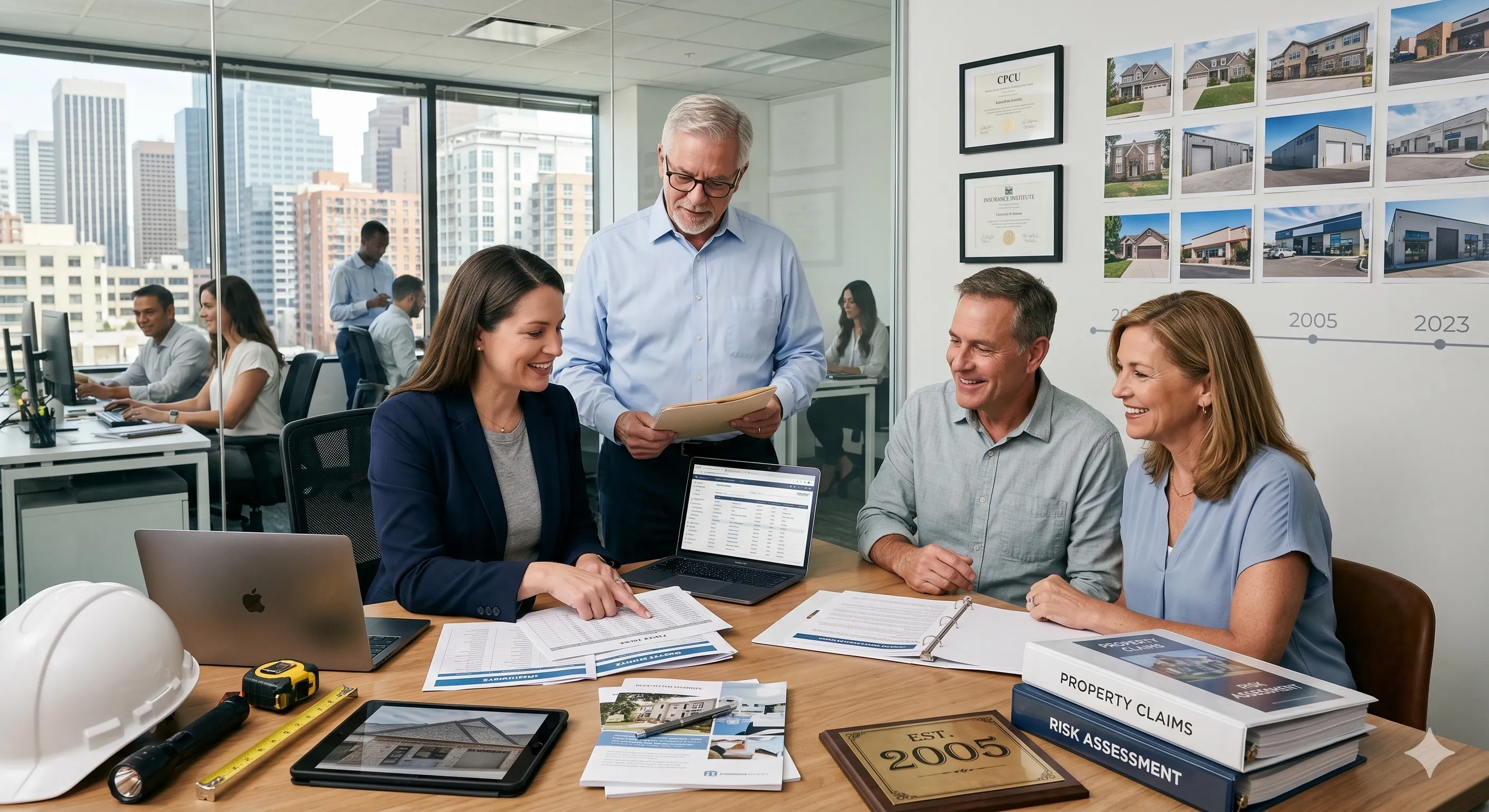 The iScope team reviewing a property claim